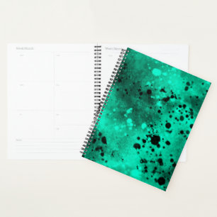 Paint Splatter Effect green & Black Planner