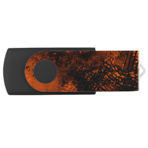 Paint Splatter effect Orange & Black Flash Drive