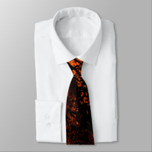 Paint Splatter Effect Orange & Black Neck Tie
