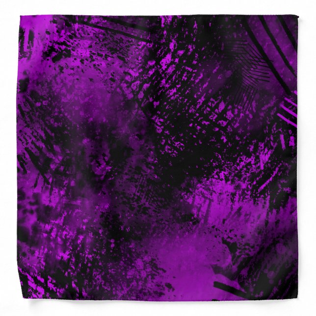 Paint Splatter Effect purple & Black  Bandana (Front)