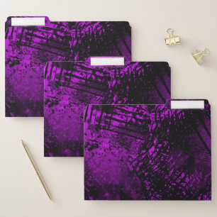 Paint Splatter effect Purple & Black  File Folder