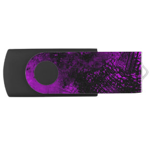 Paint Splatter effect Purple & Black Flash Drive
