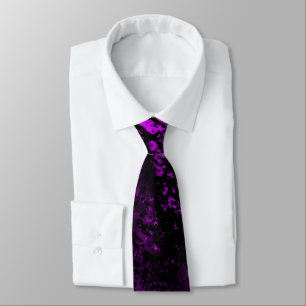 Paint Splatter Effect Purple & Black Neck Tie