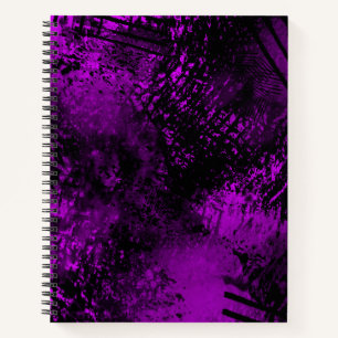 Paint Splatter effect Purple & Black Notebook