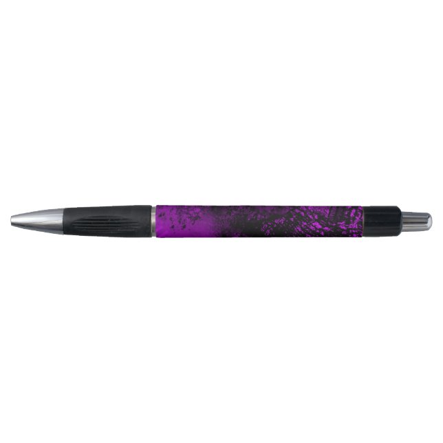 Paint Splatter Effect Purple & Black  Pen (Front)