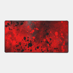 Paint Splatter effect Red & Black   Desk Mat