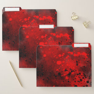 Paint Splatter Effect Red & Black  File Folder