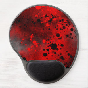 Paint Splatter effect Red & Black Gel Mouse Pad