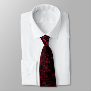 Paint Splatter Effect Red & Black Neck Tie