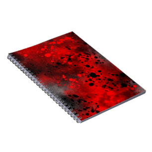 Paint Splatter Effect Red & Black Notebook
