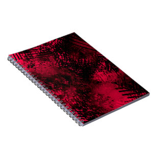 Paint Splatter effect Red & Black Notebook