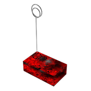 Paint Splatter Effect Red & Black  Place Card Holder
