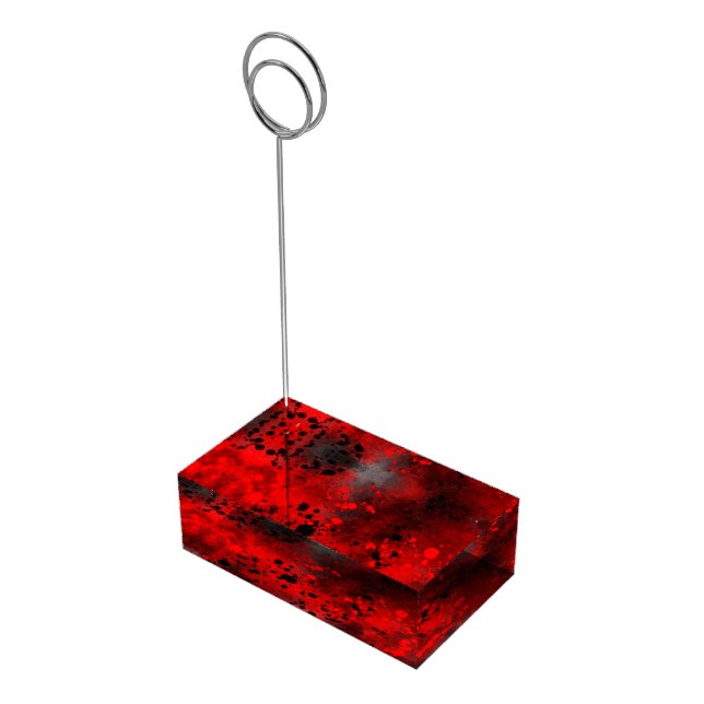 Paint Splatter Effect Red & Black  Place Card Holder (Corner)