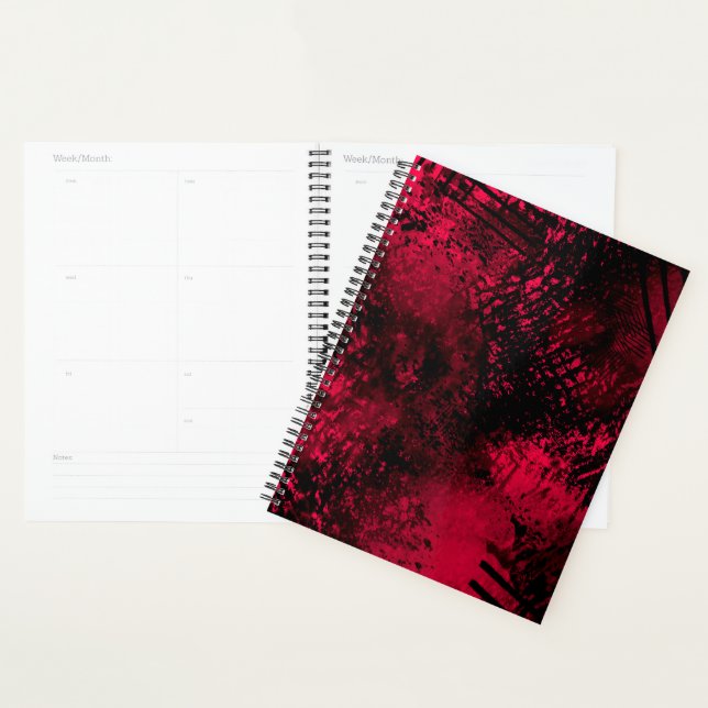 Paint Splatter effect Red & Black Planner (Display)