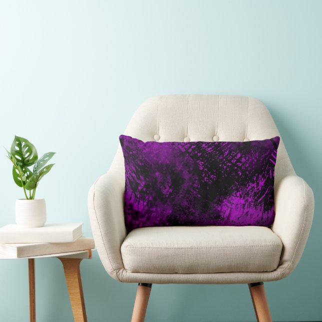 Paint Splatter effect Red & Purple Lumbar Pillow (Chair)