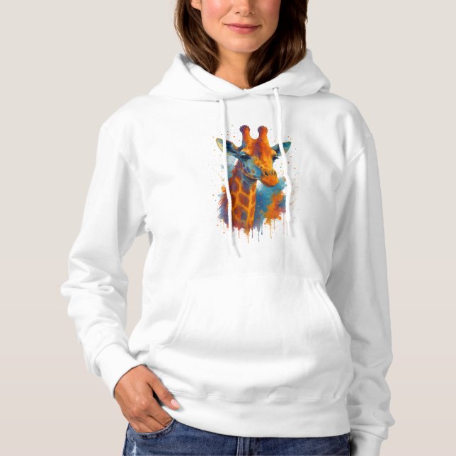 Paint Splatter Giraffe Hoodie (Front)