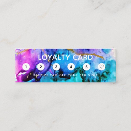 Paint Splatter Gold and Purple Loyalty Card