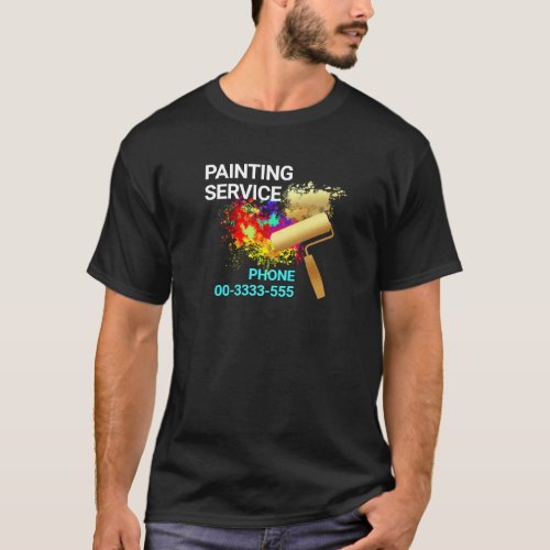 Paint Splatter Gold Brush Painting T_Shirt