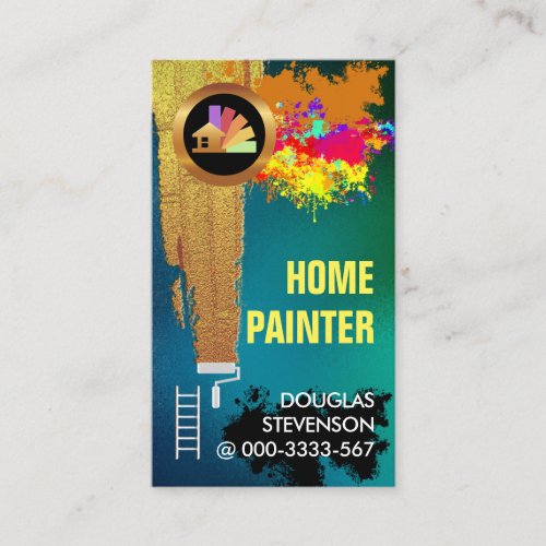 Paint Splatter Gold Painting Colorist Business Card