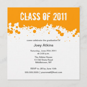 Paint Splatter Graduation Invitation