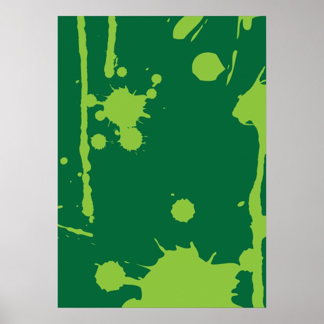 Paint Splatter green Poster (Front)