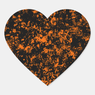 Paint Splatter- Halloween Colors (Black & Orange) Heart Sticker