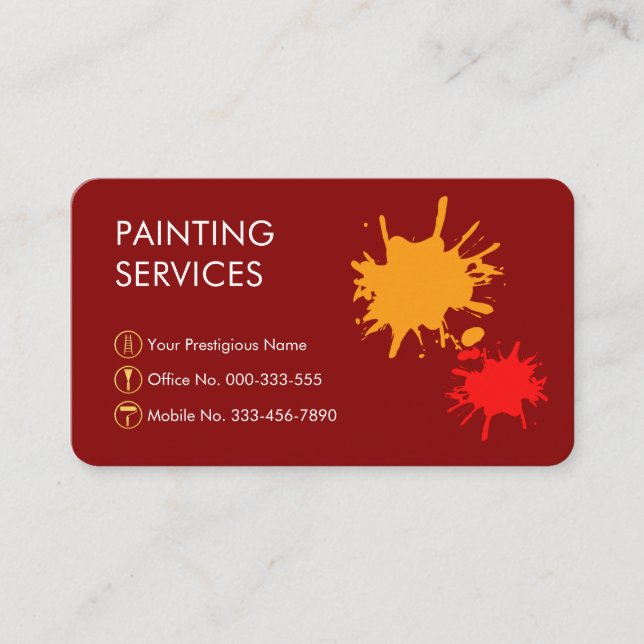 Paint Splatter Home Painting Painter Business Card (Front)