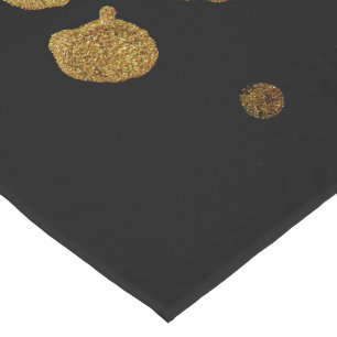 Paint Splatter in Faux Gold and Black Short Table Runner