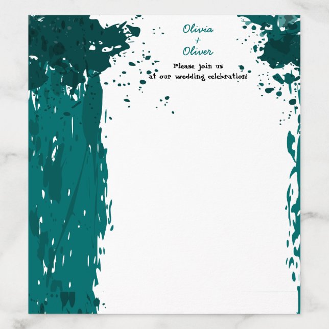 Paint Splatter in Turquoise Envelope Liner (Design)