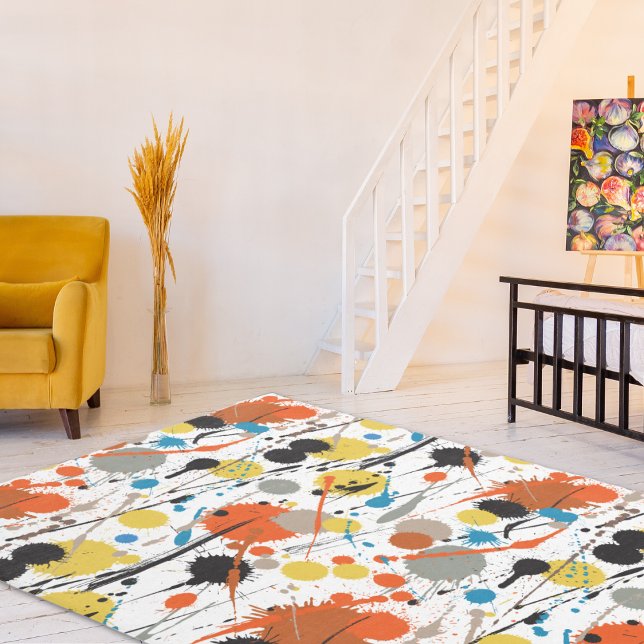 Paint Splatter Large Area Rug (Creator Uploaded)