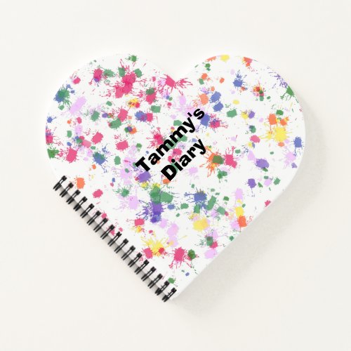 Paint Splatter Lined Paper Heart Notebooks