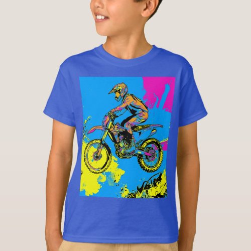 Paint Splatter _ Motocross Rider T_Shirt