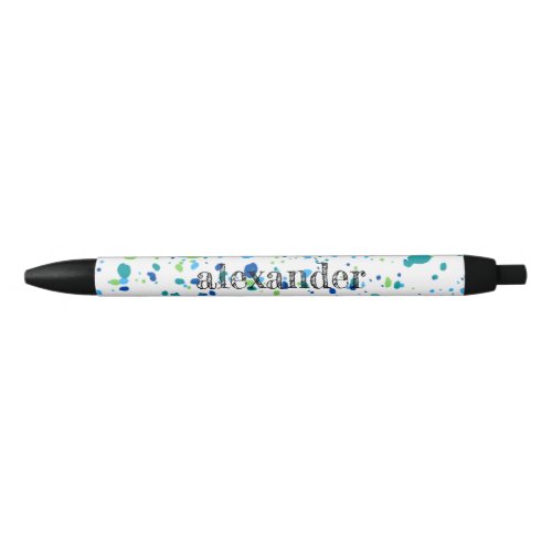Paint Splatter Name Ink Pen _ Multi Blue