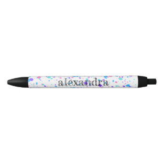 Paint Splatter Name Ink Pen - Multi Pink