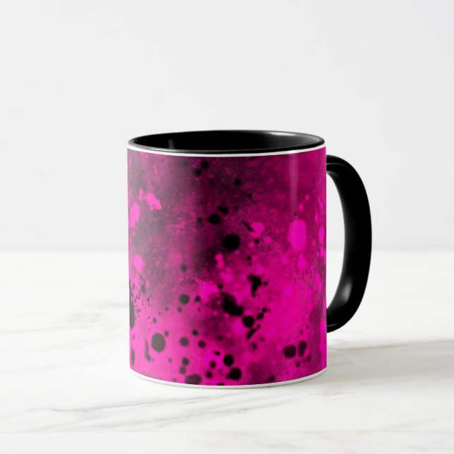 Paint Splatter Neon pink  Mug (Front Right)