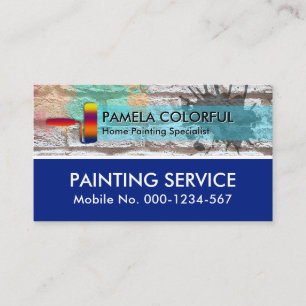 Paint Splatter On Brick Wall Painter Business Card