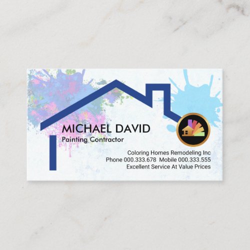 Paint Splatter On Building Home Repairs Business Card