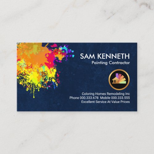 Paint Splatter On Peeling Wallpaper Business Card