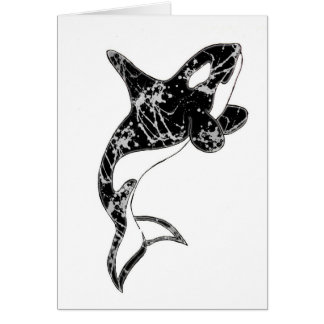 Paint Splatter Orca Art Cards