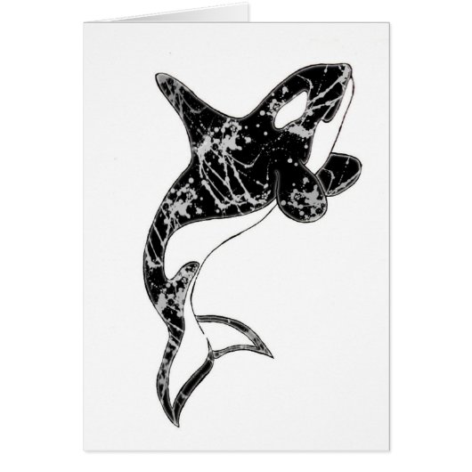 Paint Splatter Orca Art Cards (Front)