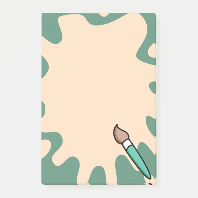 Paint Splatter Paint Brush Artistic Post-it Notes (Front)