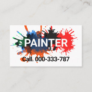 Paint Splatter Painter Painting Service Business Card