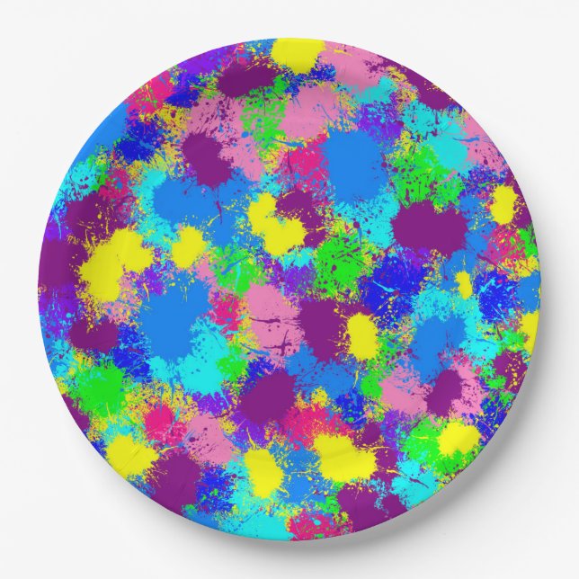 Paint Splatter Paper Plates (Front)