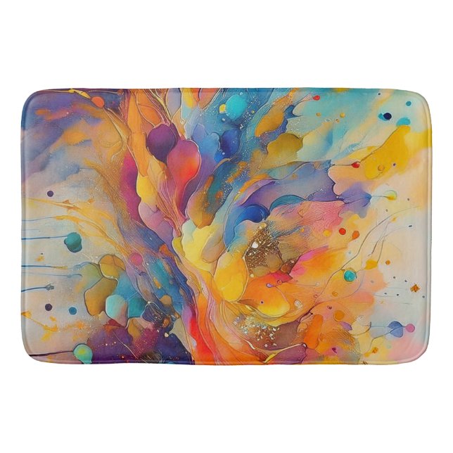 Paint Splatter Pattern 2 Bath Mat (Front)