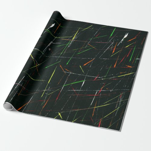 Paint Splatter Pattern Colorful Neon Colors Wrapping Paper