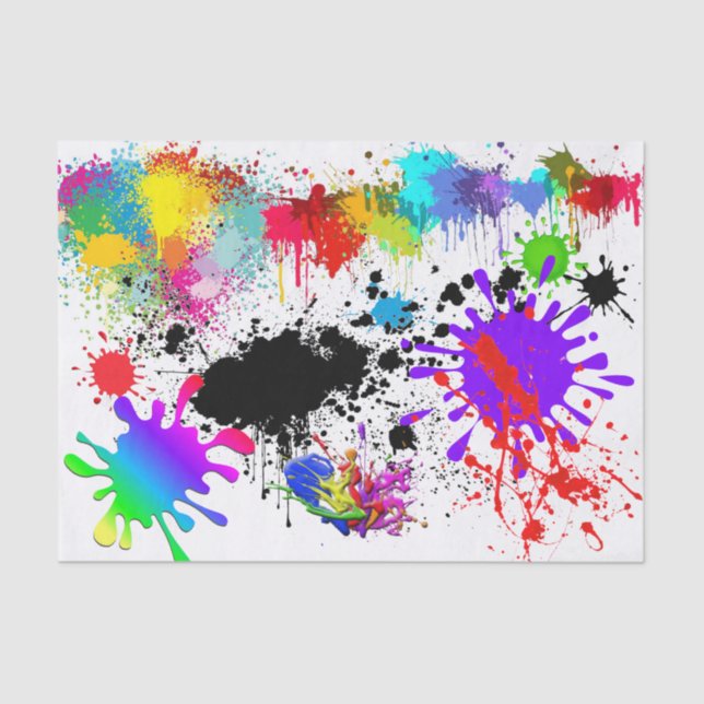 Paint Splatter Pattern Tissue Paper (Front)