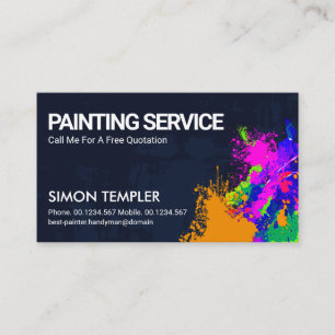 Paint Splatter Peeling Paint Grunge Handyman Business Card