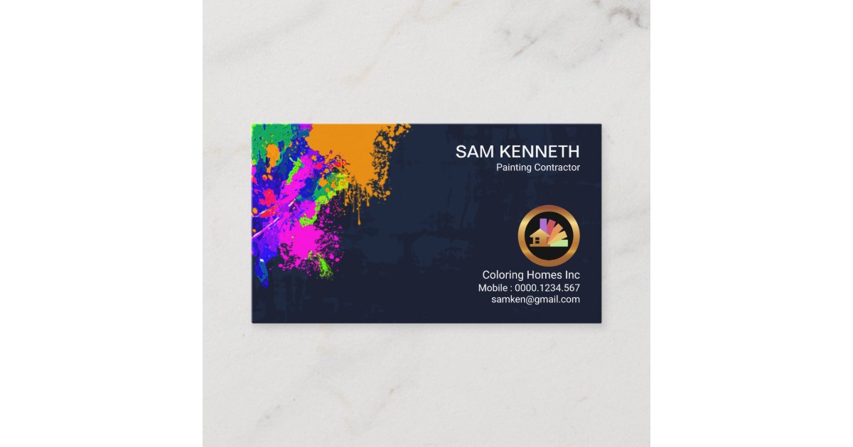 Paint Splatter Peeling Paint On Wall Painter Business Card | Zazzle
