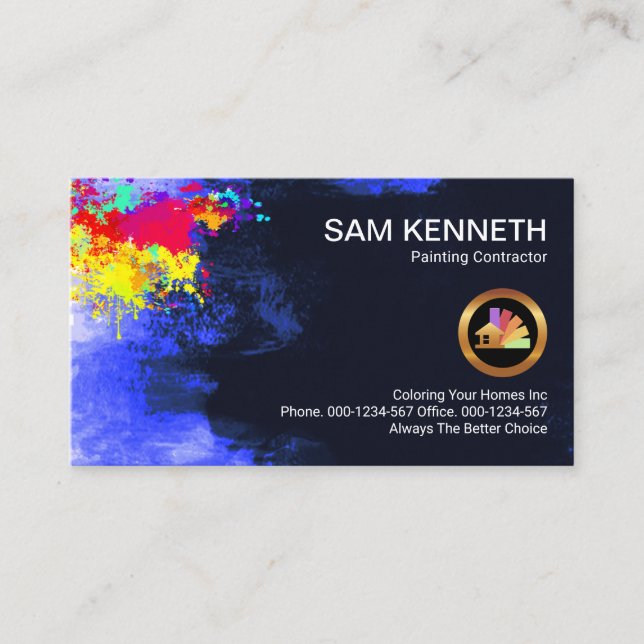 Paint Splatter Peeling Wall Paint Business Card (Front)