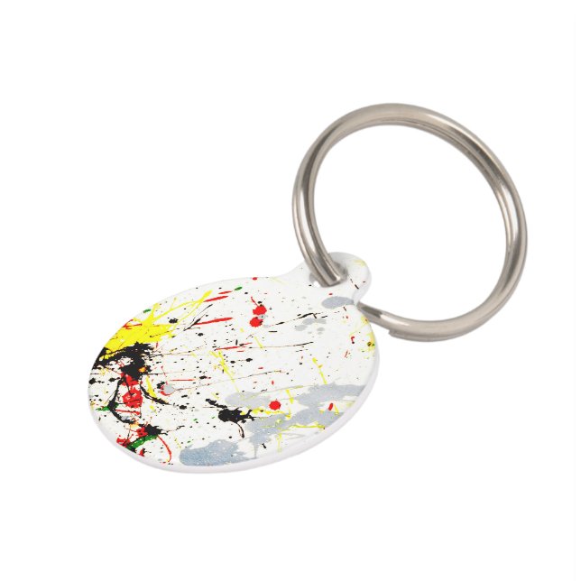 Paint Splatter Pet Name Tag (Side)